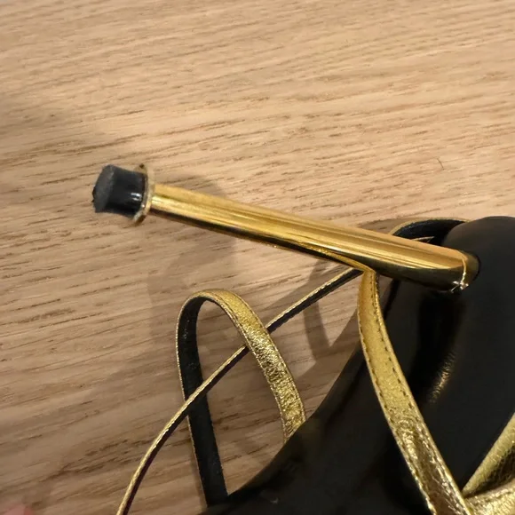 Tom Ford Metallic Gold Strappy Stiletto Sandals - Picture 9 of 16